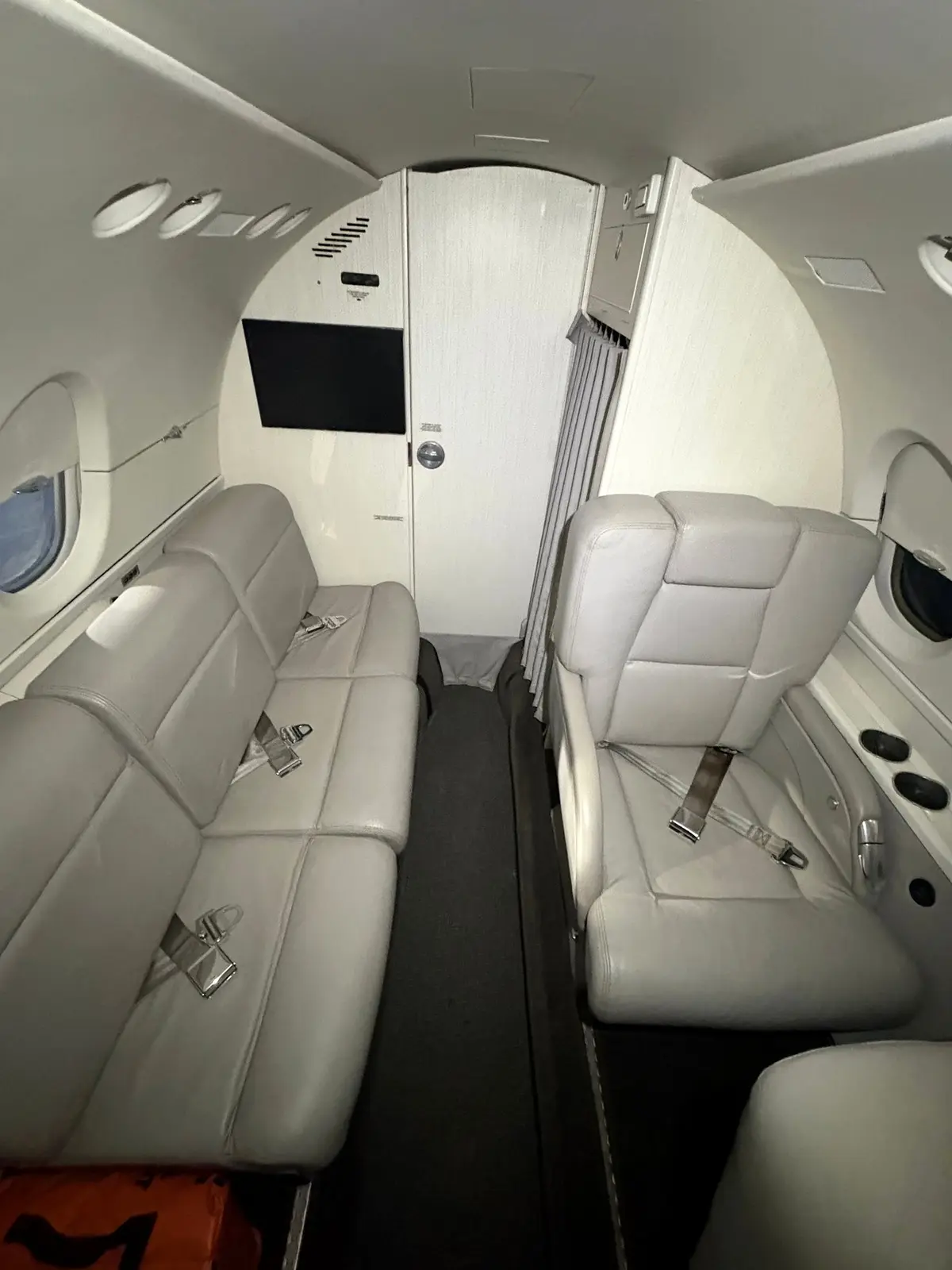 Detailed private aircraft cabin
